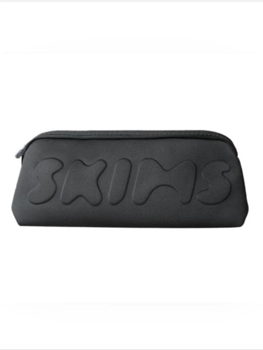 Skims Black Embossed Loho Neoprene Pouch Cosmetic Swim Beach Bag